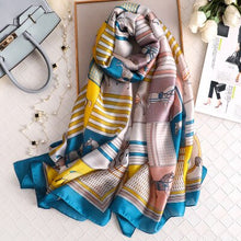 Cargar imagen en el visor de la galería, Luxury brand hijab summer women scarves soft long print silk scarves lady shawl - FUCHEETAH