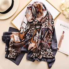 Cargar imagen en el visor de la galería, Luxury brand hijab summer women scarves soft long print silk scarves lady shawl - FUCHEETAH