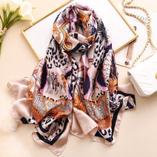 Cargar imagen en el visor de la galería, Luxury brand hijab summer women scarves soft long print silk scarves lady shawl - FUCHEETAH