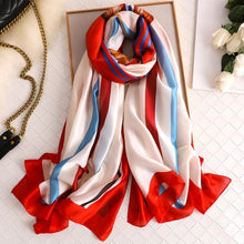 Cargar imagen en el visor de la galería, Luxury brand hijab summer women scarves soft long print silk scarves lady shawl - FUCHEETAH