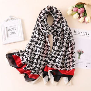 Luxury brand hijab summer women scarves soft long print silk scarves lady shawl - FUCHEETAH