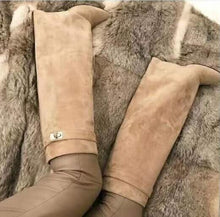 Cargar imagen en el visor de la galería, Wedge Shark Lock Women&#39;s Shoes High knee Boots - FUCHEETAH