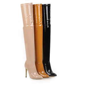 High Heels Over The Knee Boots Women Stretch Thigh High Boots - FUCHEETAH