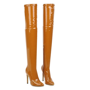 High Heels Over The Knee Boots Women Stretch Thigh High Boots - FUCHEETAH