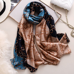 Luxury brand hijab summer women scarves soft long print silk scarves lady shawl - FUCHEETAH