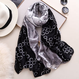 Luxury brand hijab summer women scarves soft long print silk scarves lady shawl - FUCHEETAH