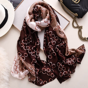 Luxury brand hijab summer women scarves soft long print silk scarves lady shawl - FUCHEETAH