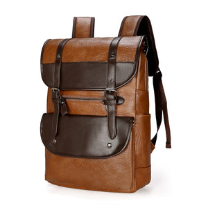 Men Backpack Leather large laptop different colors - FUCHEETAH