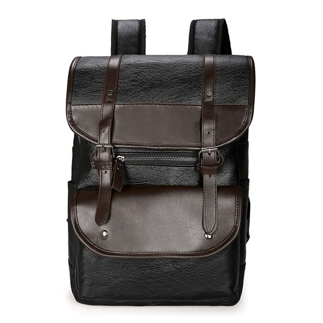 Men Backpack Leather large laptop different colors - FUCHEETAH