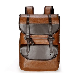 Men Backpack Leather large laptop different colors - FUCHEETAH