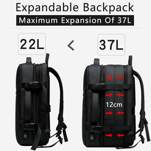 Men's Backpack Multi-layer 15.6 inch Laptop Bag USB Charging Port - FUCHEETAH