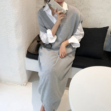 Laden Sie das Bild in den Galerie-Viewer, Chic Winter Oversize Straight Sleeveless Sweater Dress - FUCHEETAH