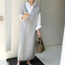 Laden Sie das Bild in den Galerie-Viewer, Chic Winter Oversize Straight Sleeveless Sweater Dress - FUCHEETAH