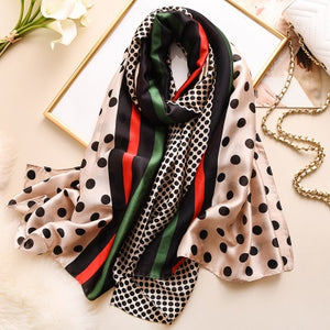 Luxury brand hijab summer women scarves soft long print silk scarves lady shawl - FUCHEETAH