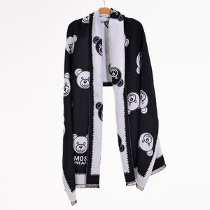 Winter Warm Women Imitation Cashmere Scarf Brand DesignTassel Scarves Cute Bear Shawl - FUCHEETAH