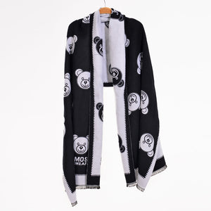 Winter Warm Women Imitation Cashmere Scarf Brand DesignTassel Scarves Cute Bear Shawl - FUCHEETAH