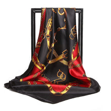 Charger l&#39;image dans la galerie, Women Print Foulard Satin Square Head  Scarfves  90cm - FUCHEETAH