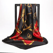 Charger l&#39;image dans la galerie, Women Print Foulard Satin Square Head  Scarfves  90cm - FUCHEETAH