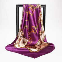 Charger l&#39;image dans la galerie, Women Print Foulard Satin Square Head  Scarfves  90cm - FUCHEETAH