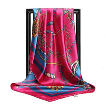 Charger l&#39;image dans la galerie, Women Print Foulard Satin Square Head  Scarfves  90cm - FUCHEETAH