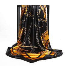 Charger l&#39;image dans la galerie, Women Print Foulard Satin Square Head  Scarfves  90cm - FUCHEETAH