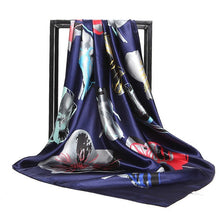 Charger l&#39;image dans la galerie, Women Print Foulard Satin Square Head  Scarfves  90cm - FUCHEETAH