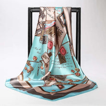 Charger l&#39;image dans la galerie, Women Print Foulard Satin Square Head  Scarfves  90cm - FUCHEETAH