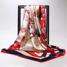 Charger l&#39;image dans la galerie, Women Print Foulard Satin Square Head  Scarfves  90cm - FUCHEETAH