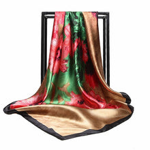 Charger l&#39;image dans la galerie, Women Print Foulard Satin Square Head  Scarfves  90cm - FUCHEETAH