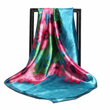 Charger l&#39;image dans la galerie, Women Print Foulard Satin Square Head  Scarfves  90cm - FUCHEETAH