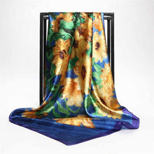 Charger l&#39;image dans la galerie, Women Print Foulard Satin Square Head  Scarfves  90cm - FUCHEETAH