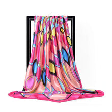 Charger l&#39;image dans la galerie, Women Print Foulard Satin Square Head  Scarfves  90cm - FUCHEETAH