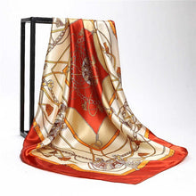 Charger l&#39;image dans la galerie, Women Print Foulard Satin Square Head  Scarfves  90cm - FUCHEETAH