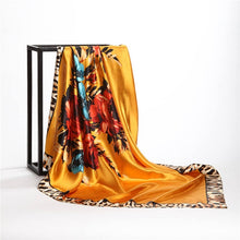 Charger l&#39;image dans la galerie, Women Print Foulard Satin Square Head  Scarfves  90cm - FUCHEETAH