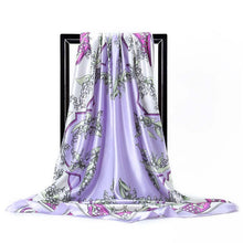 Charger l&#39;image dans la galerie, Women Print Foulard Satin Square Head  Scarfves  90cm - FUCHEETAH