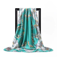 Charger l&#39;image dans la galerie, Women Print Foulard Satin Square Head  Scarfves  90cm - FUCHEETAH