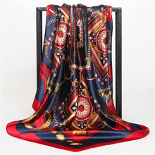 Charger l&#39;image dans la galerie, Women Print Foulard Satin Square Head  Scarfves  90cm - FUCHEETAH