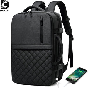 Men's Backpack Multi-layer 15.6 inch Laptop Bag USB Charging Port - FUCHEETAH