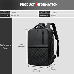 Men's Backpack Multi-layer 15.6 inch Laptop Bag USB Charging Port - FUCHEETAH