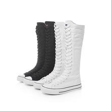 Charger l&#39;image dans la galerie, Women&#39;s Shoes Canvas Casual High Top Shoes Long Boots Lace-Up - FUCHEETAH