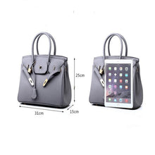 Cargar imagen en el visor de la galería, Women Large-capacity Handbag Shoulder Bags PU Litchi Pattern Platinum Bag Zipper Diagonal Crossbody Bag - FUCHEETAH