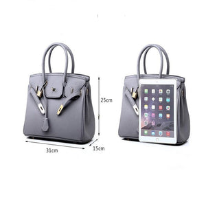 Women Large-capacity Handbag Shoulder Bags PU Litchi Pattern Platinum Bag Zipper Diagonal Crossbody Bag - FUCHEETAH