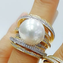 Cargar imagen en el visor de la galería, Trendy Twist Pearl Rings Cubic Zircon Beads - FUCHEETAH