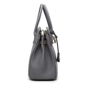 Women Large-capacity Handbag Shoulder Bags PU Litchi Pattern Platinum Bag Zipper Diagonal Crossbody Bag - FUCHEETAH