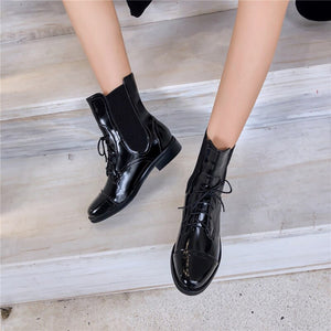 Women Genuine Leather Ankle Short Boots or Loafers - FUCHEETAH