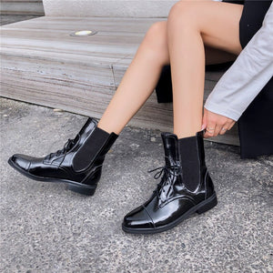 Women Genuine Leather Ankle Short Boots or Loafers - FUCHEETAH