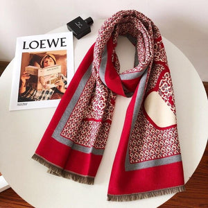 Winter Warm Women Imitation Cashmere Scarf Brand DesignTassel Scarves Cute Bear Shawl - FUCHEETAH