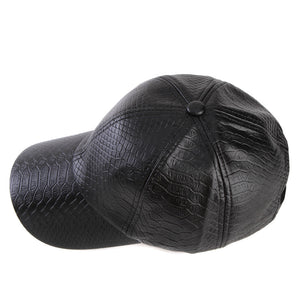 Baseball Cap women fall faux Leather cap hip hop Hats For men winter hat for women - FUCHEETAH