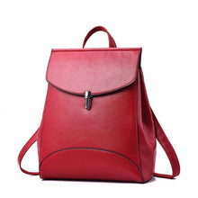 Charger l&#39;image dans la galerie, Women Backpack Quality Leather Backpack Casual Solid School Bag - FUCHEETAH