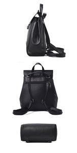 Women Backpack Quality Leather Backpack Casual Solid School Bag - FUCHEETAH